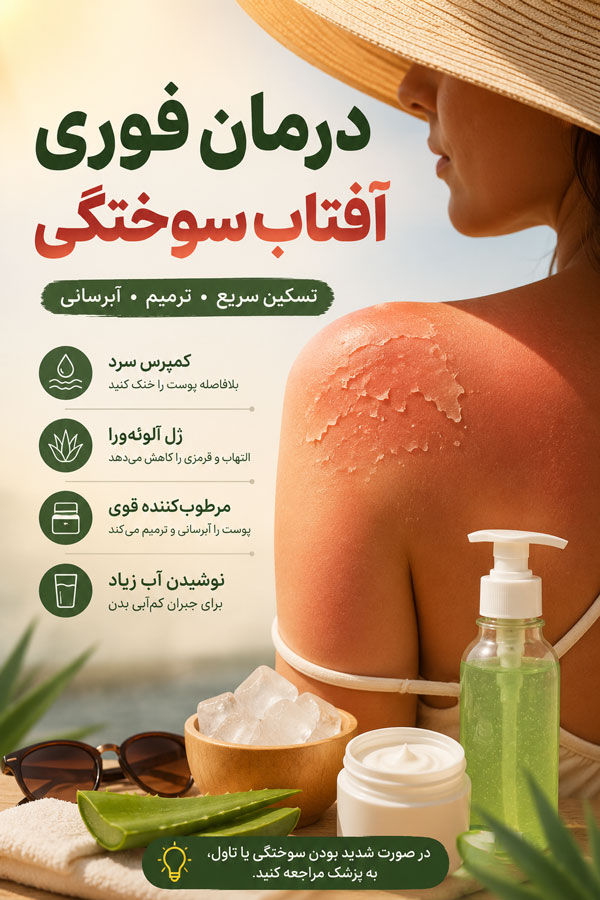 درمان فوری آفتاب سوختگی